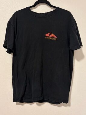 Quiksilver "Respect My Beach" Graphic Tee Black Short Sleeve Shirt Men's Large
